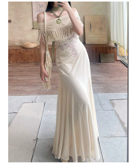 Vestido Bohemio Fishtail con Borlas - Cuello Redondo Ajustado para Verano - Image 7