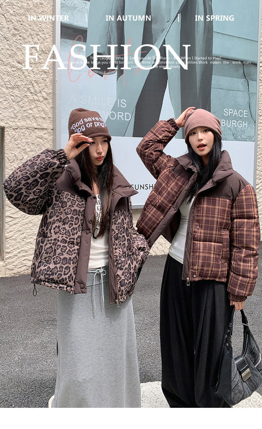Chaqueta Acolchada Suelta Estampada - Abrigo Corto Grueso - Image 13