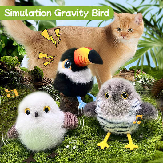 Juguete Interactivo para Gatos - Pájaro Cantarín con Sonido y Movimiento Automático - Image 4