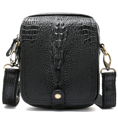 Bolsa Bandolera de Cuero Genuino con Diseño Diagonal para Hombre - Image 4