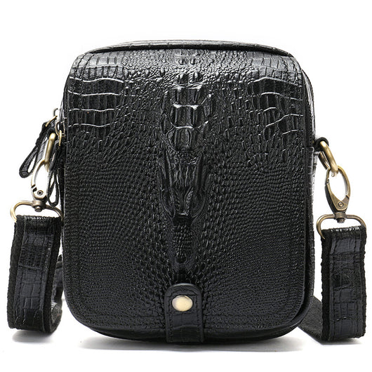 Bolsa Bandolera de Cuero Genuino con Diseño Diagonal para Hombre - Image 4