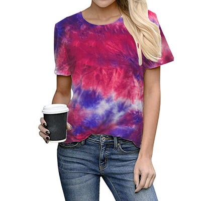 Playera Tie-Dye Estampado Cuello Redondo Talla Grande Manga Corta - Image 7