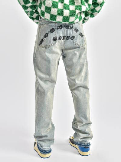 Jeans Hombre Lavado Claro Corte Recto Oversize - Image 9