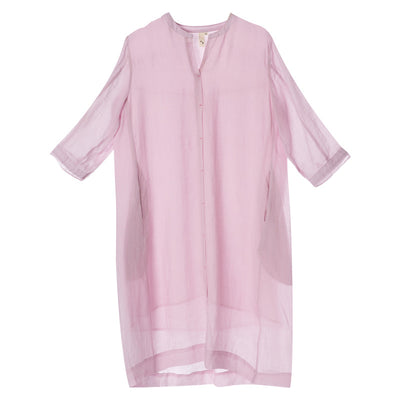 Blusa Camisera Suelta de Algodón y Lino con Manga 3/4 para Mujer - Image 6
