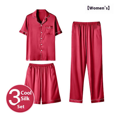 Pijama de Seda Helada para Hombre - Conjunto de Tres Piezas - Image 16