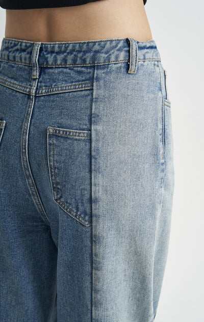 Jeans Azul Lavado Corte Holgado para Mujer - Image 12