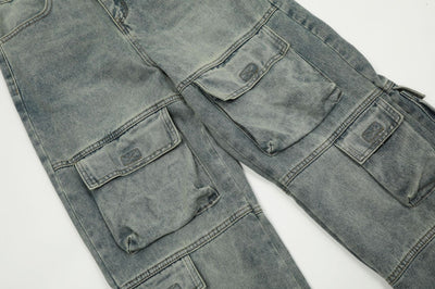 Jeans Casuales Hombre con Múltiples Bolsillos - Estilo Street Lavado Pesado - Image 12