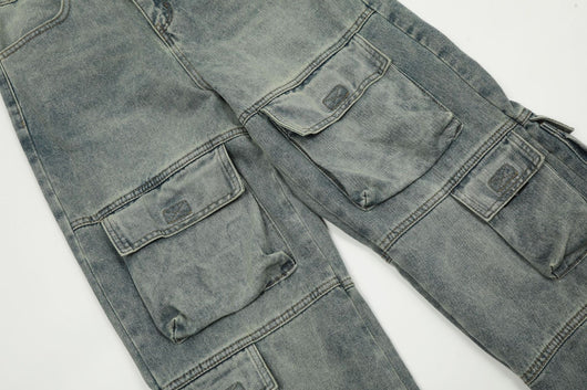 Jeans Casuales Hombre con Múltiples Bolsillos - Estilo Street Lavado Pesado - Image 12