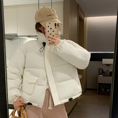 Chaqueta Acolchada Corta Estilo Coreano para Mujer - Image 3