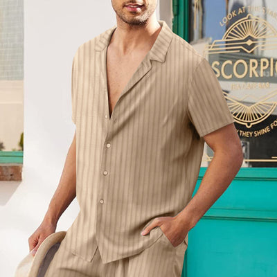 Camisa Polo Cardigan Holgada de Lino para Hombre - Verano - Image 11