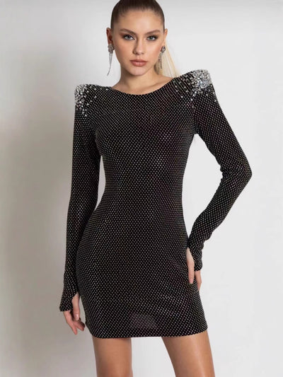 Vestido Ajustado con Strass y Diseño Cruzado - Image 16