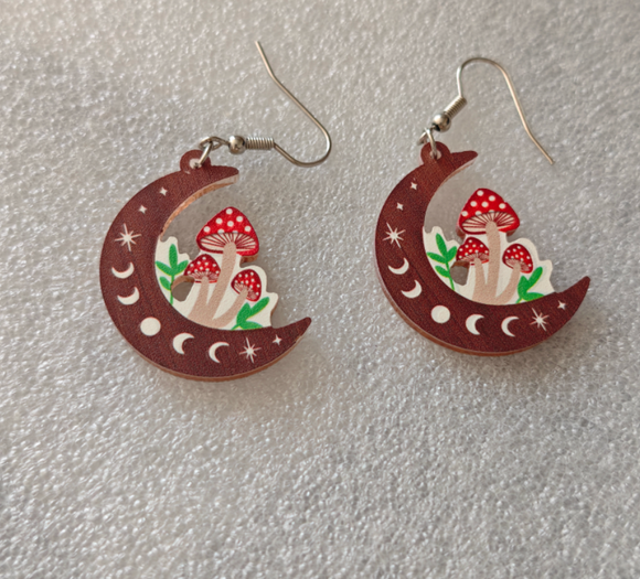 Aretes Lindos de Hongos para Niñas y Mujeres