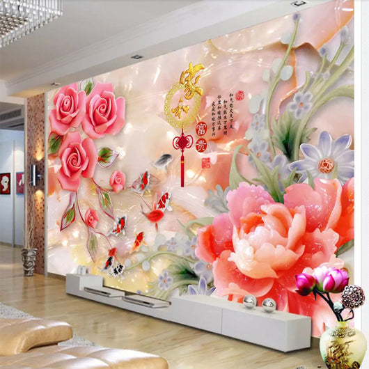 Talla de Jade Peonía Rosa - Fondo para Televisor - Image 4