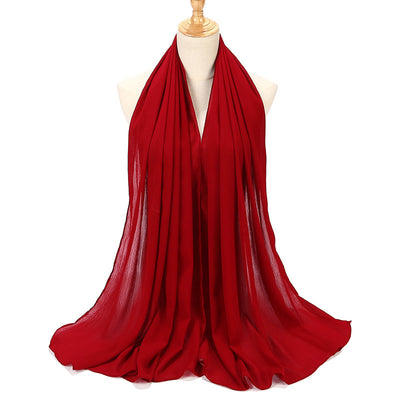 Pañuelo Chifón Plisado Transpirable para Mujer - Diseño Monocromo Elegante - Image 5