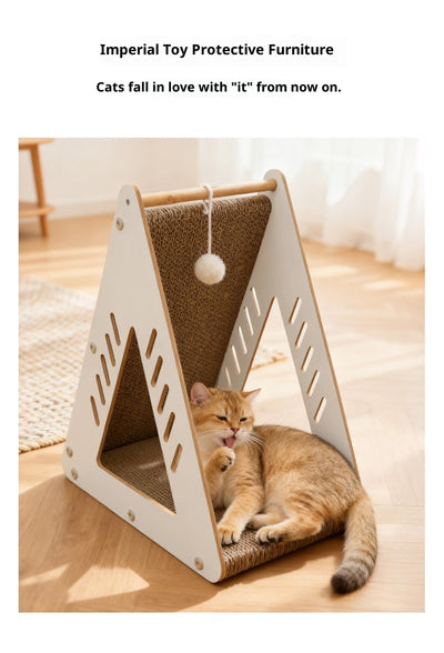Árbol Rascador de Cartón Corrugado para Gatos - Nido y Centro de Juegos - Image 11