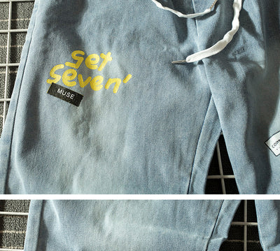 Jeans Vintage Sueltos para Hombre con Estampado de Oso y Letras - Image 7