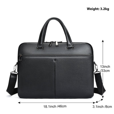 Maletín Ejecutivo Horizontal de Cuero Genuino - Capacidad Grande para Laptop 17 Pulgadas - Image 5