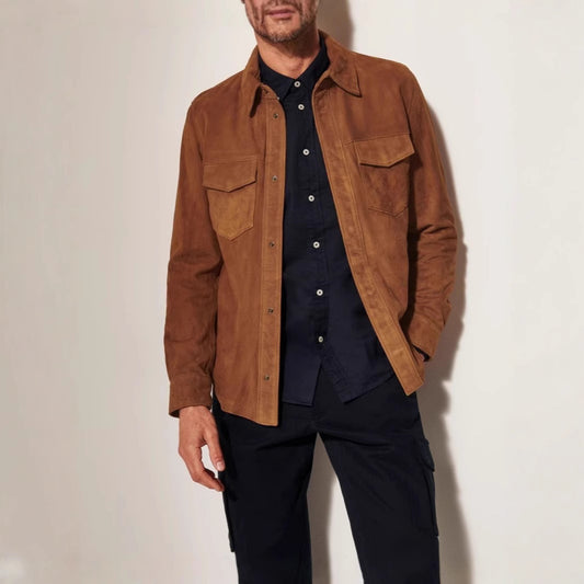 Chaqueta Noah de Gamuza para Hombre - Abrigo Elegante y Versátil