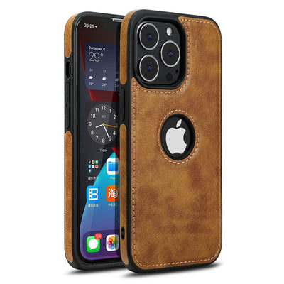 Funda para Celular con Patrón de Cuero y Costuras Decorativas - Image 3