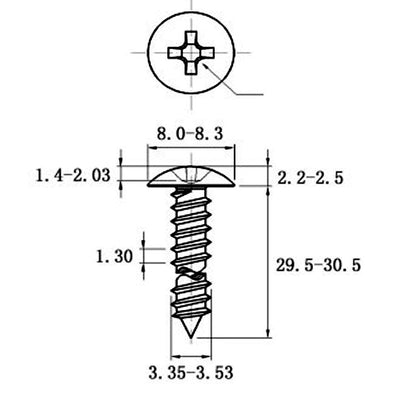 Tornillo Autorroscante de Acero Inoxidable Cabeza Ancha Tipo Champiñón - Image 72