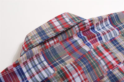 Camisa Cuadros Suelta Manga Corta para Hombre - Image 9