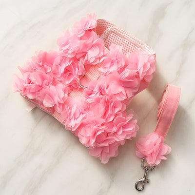 Arnés Pectoral con Correa para Perro Pequeño - Encaje Floral Primavera - Image 7
