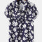 Men's Peach Floral Print Shirt - Breathable Short Sleeve