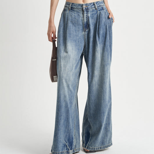 Jeans Holgados Desteñidos Cintura Alta para Mujer - Image 13