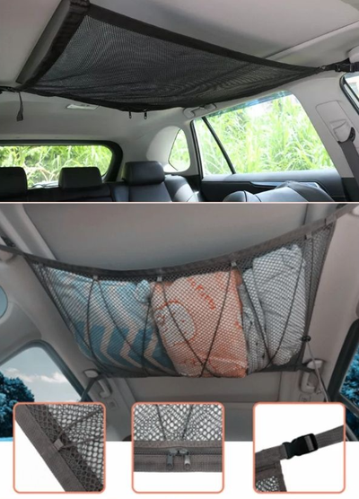 Organizador de Almacenamiento Colgante para Auto con Malla Doble