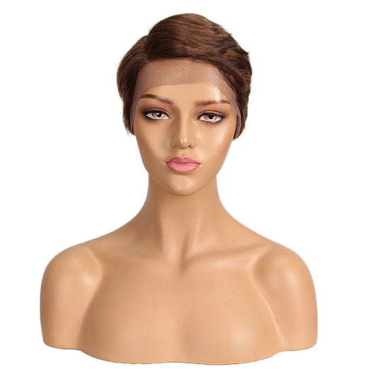 Peluca Corta de Cabello Real Europeo y Americano - Image 9