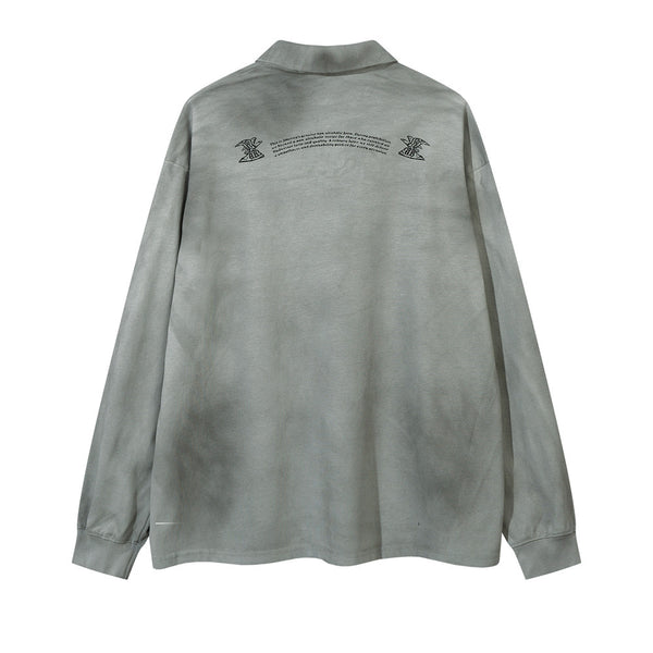 Polo Manga Larga con Letras Distressed Punk Waste Soil