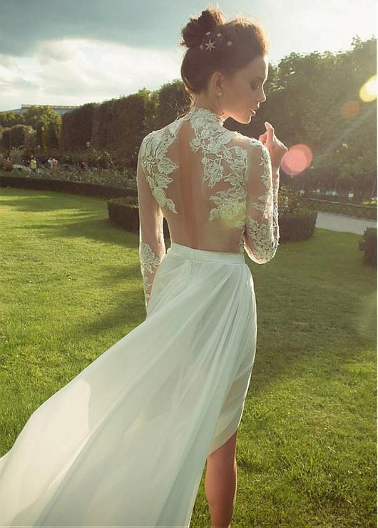 Vestido Largo Elegante de Encaje Transparente con Mangas Largas - Image 5