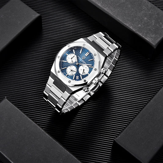 Reloj Cronógrafo de Hombre Cuarzo 6 Agujas - Estilo Ejecutivo