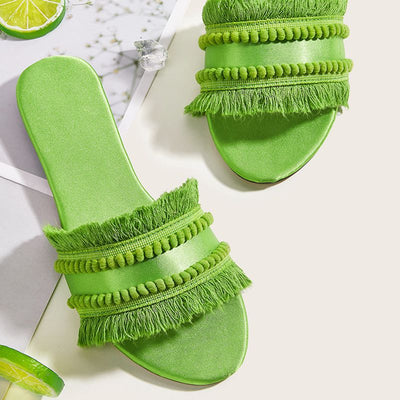 Sandalias Planas Extragrandes para Mujer con Borlas - Comodidad de Verano - Image 23