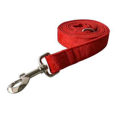 Arnés para Perro Rojo de Franela con Hebilla Dorada - Image 5