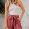Shorts Sueltos Cintura Alta Color Liso