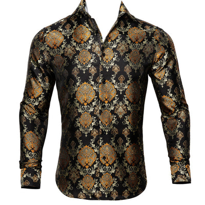 Camisa de Seda Estampado Paisley Azul Verdoso - Diseño Floral Sofisticado para Hombre - Image 23