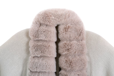 Abrigo de Punto Oversized con Cuello de Conejo Artificial - Image 2