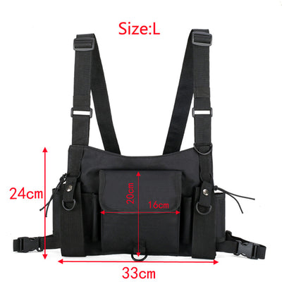 Riñonera Streetwear Chest Rig para Mujer Negro - Image 18