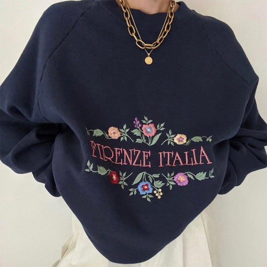 Suéter Cropped Retro Americano con Bordado Marino - Image 8