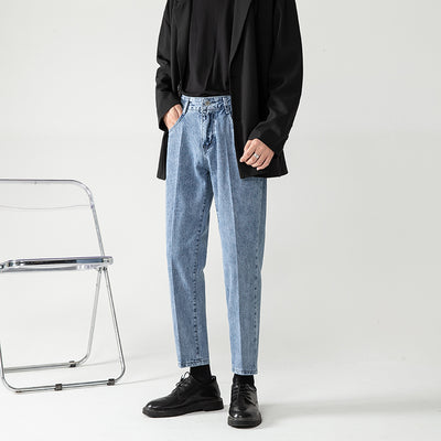 Pantalones Cropped Azul Claro Corte Recto Hombre - Image 12