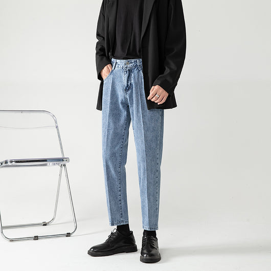 Pantalones Cropped Azul Claro Corte Recto Hombre - Image 12