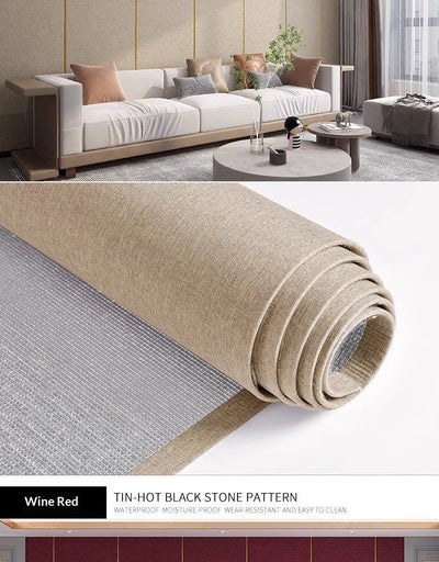 Papel Tapiz Autoadhesivo Textura Lino Reforzado para Cabecero de Cama - Image 25