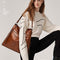 Bolso Tote Vintage de Un Solo Hombro en Cuero Suave