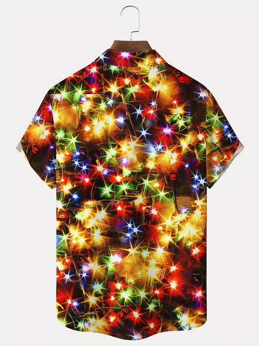 Camisa Casual Manga Corta con Bolsillos para Hombre Talla Grande - Estampado 3D - Image 3