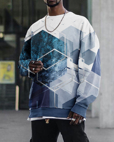 Suéter Casual Holgado con Estampado Digital 3D Cuello Redondo Manga Larga - Image 13