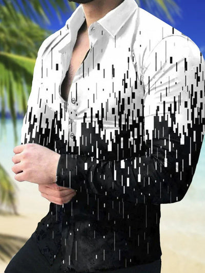 Camisa Casual de Manga Larga con Impresión Digital 3D para Hombre - Image 17