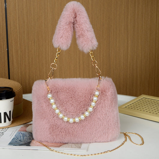 Bolso Bandolera de Peluche con Cadena de Moda - Image 10