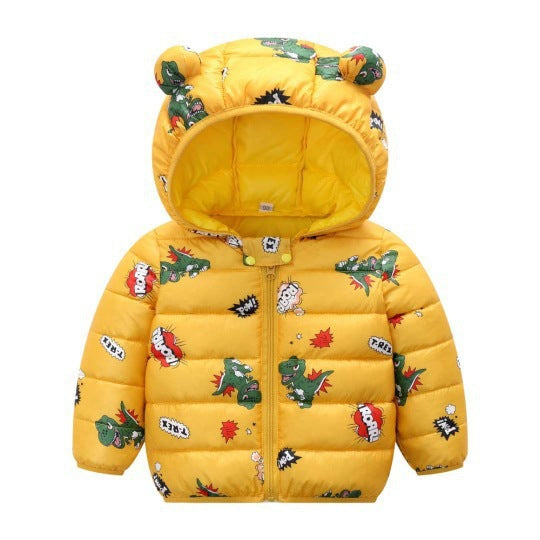 Chaqueta Acolchada Infantil con Diseño de Dinosaurio