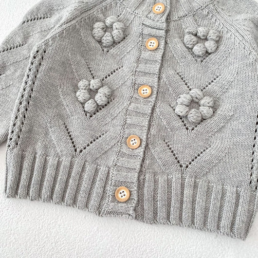 Suéter Tejido a Mano con Calado Hueco para Bebé Niña - Conjunto Coordinado - Image 26